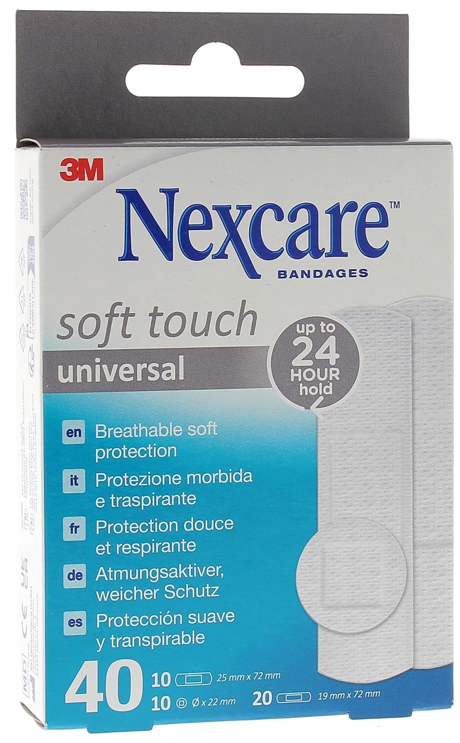 Pansements Soft touch universal Nexcare - boîte de 40 pansements