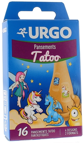 Pansements Tatoo pour enfants Urgo - boîte de 16 pansements