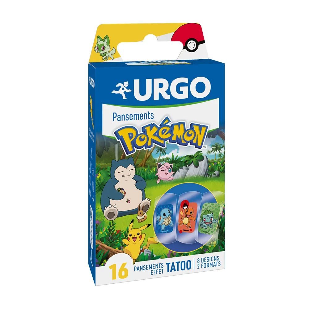 Pansements effet tatoo Pokémon Urgo - boite de 16 pansements