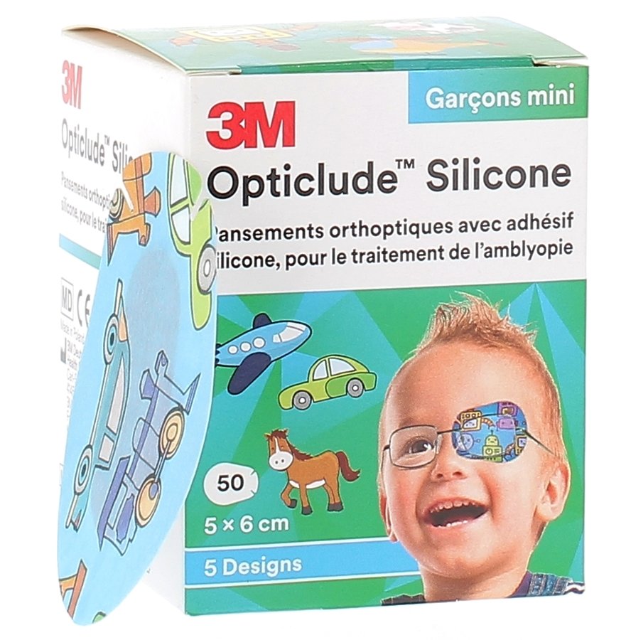 Opticlude Pansements orthoptiques 5x6 cm garçons mini 3M - boite de 50 pansements