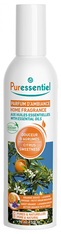 Parfum d'ambiance douceur agrumes Puressentiel - spray de 90 ml