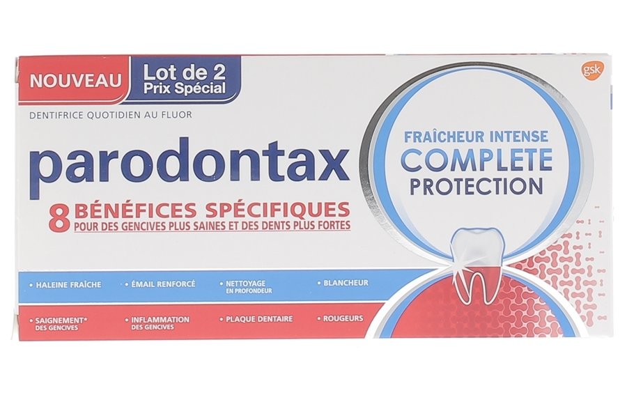 Parodontax fraîcheur intense complete protection - 2 tubes de 75 ml