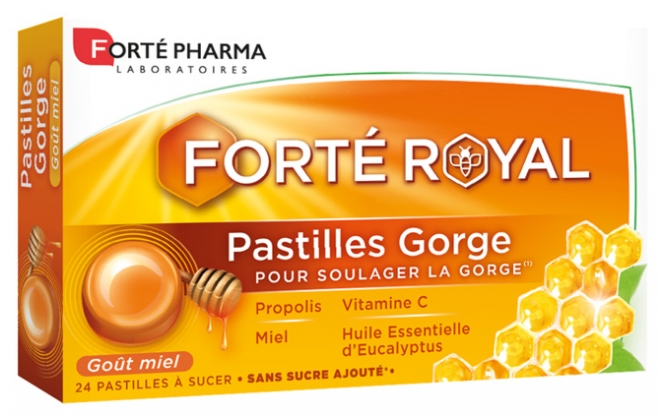 Pastilles royales gôut miel Forté pharma soulagent la gorge irritée