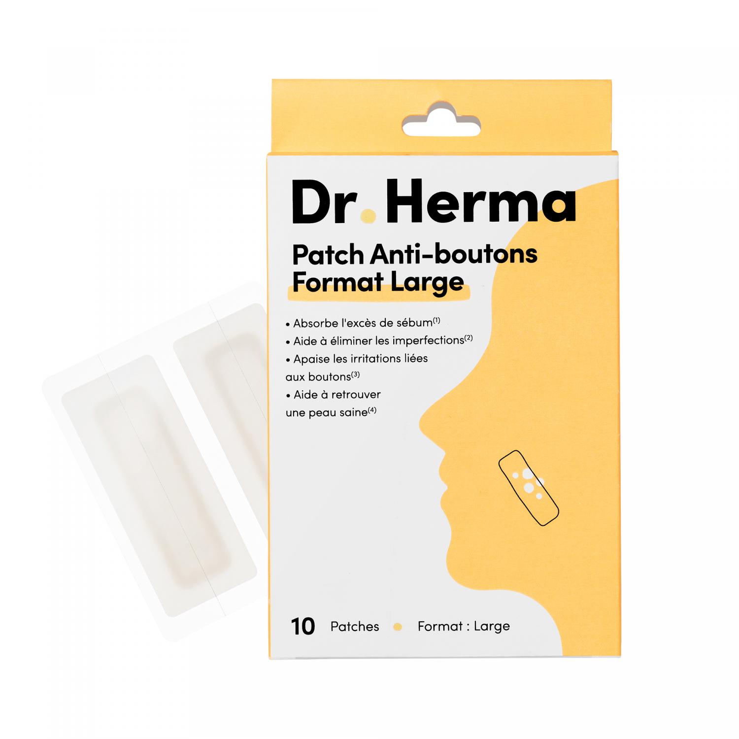 Patch anti-boutons format large Dr Herma - boite de 10 patches