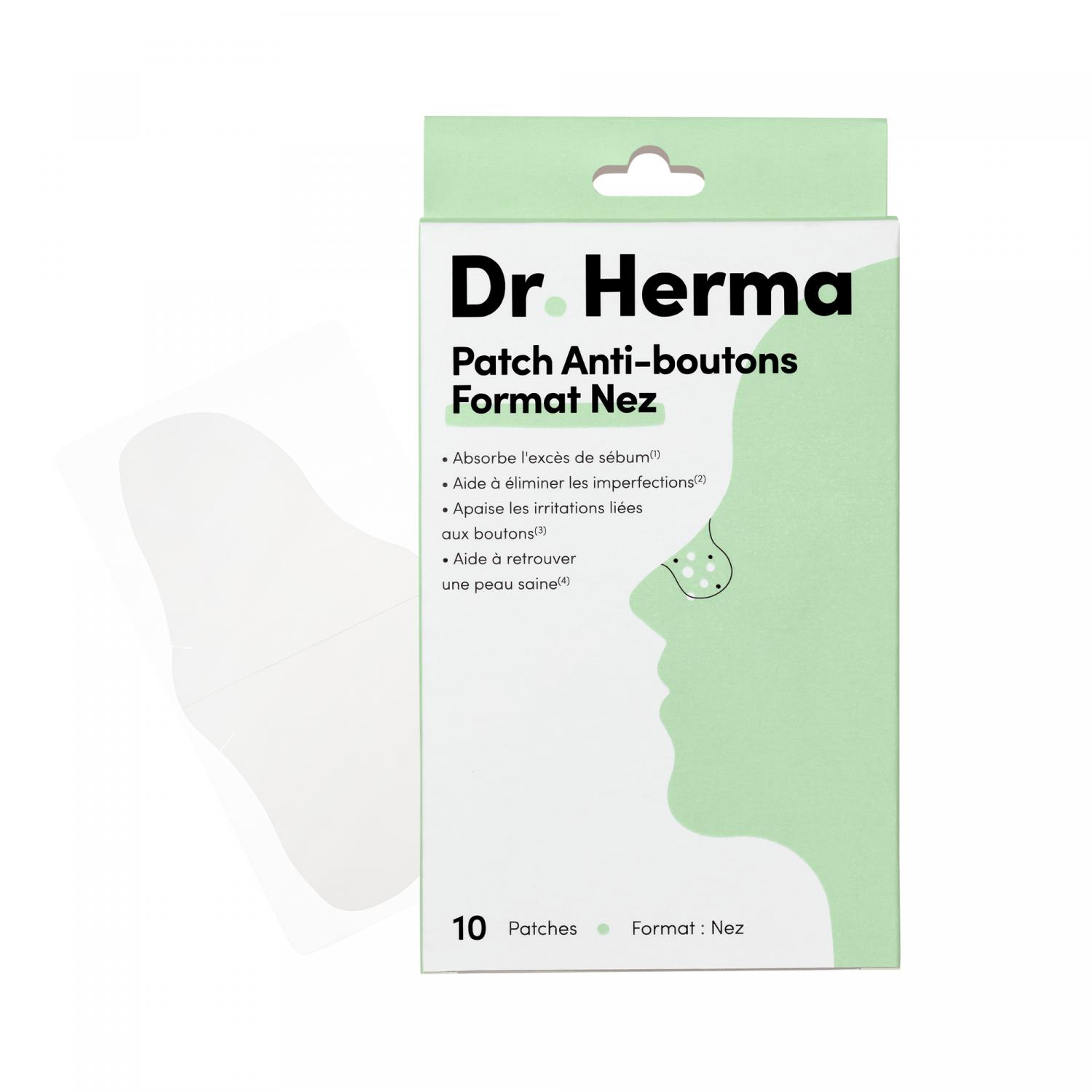 Patch antiboutons format nez Dr Herma peaux acnéiques
