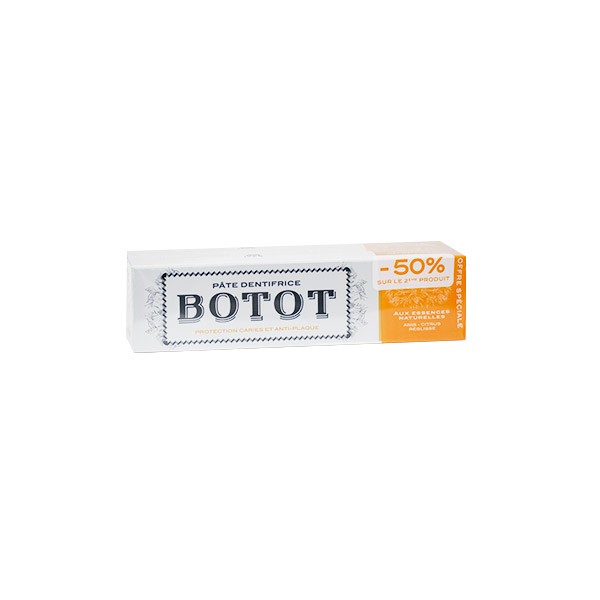 Pâte de dentifrice anis citrus réglisse Botot - 2 tubes de 75ml