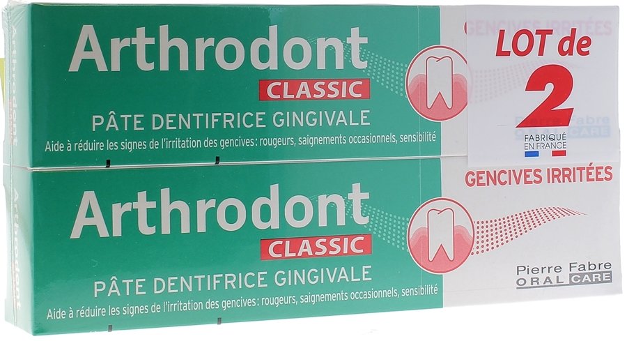 Pâte dentifrice gingivale classic Arthrodont - lot de 2 x 75 ml