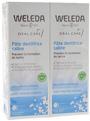 Pâte dentifrice saline Weleda - lot de 2 tubes de 75 ml