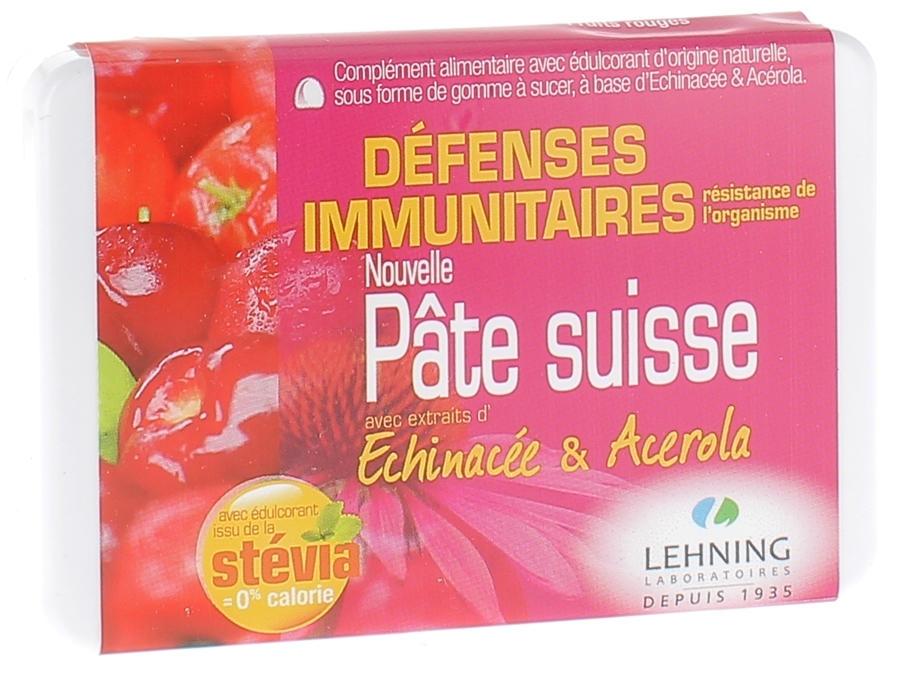 Pâte suisse Echinacea & acerola Lehning - boîte de 40 pastilles