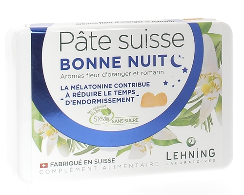 Pâte suisse bonne nuit Lehning - boite de 40 pastilles