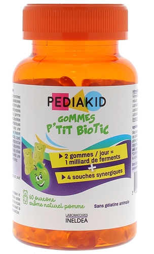 Pediakid gommes p'tit biotic Ineldea - pot de 60 gommes