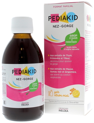 Pediakid nez-gorge goût miel citron - flacon de 250 ml
