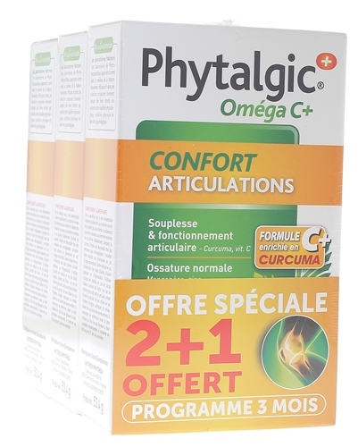 Phytalgic Oméga C+ Confort articulations Nutreov - lot de 3 boîtes de 60 capsules