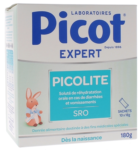 Picolite soluté de réhydratation Picot - boîte de 10 sachets de 18g