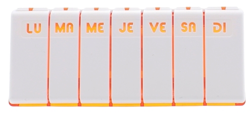 Pilulier hebdomadaire orange Pilbox Tempo Cooper - 1 pilulier