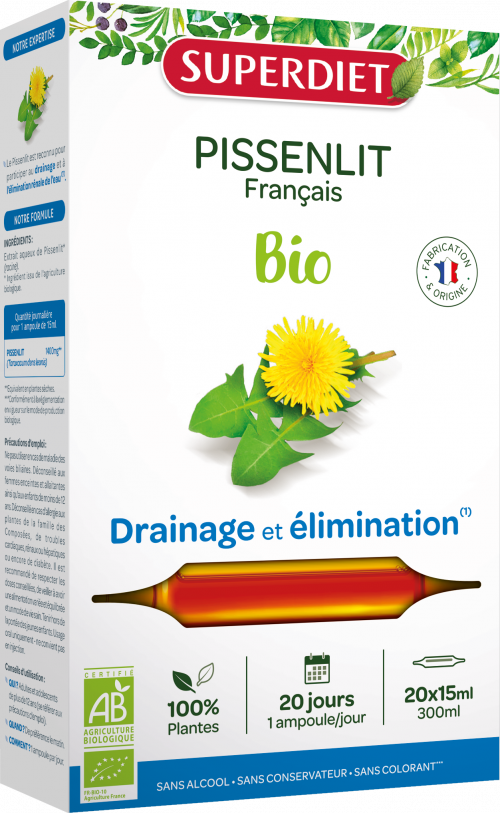 Pissenlit Bio Super Diet - 20 ampoules de 15 ml