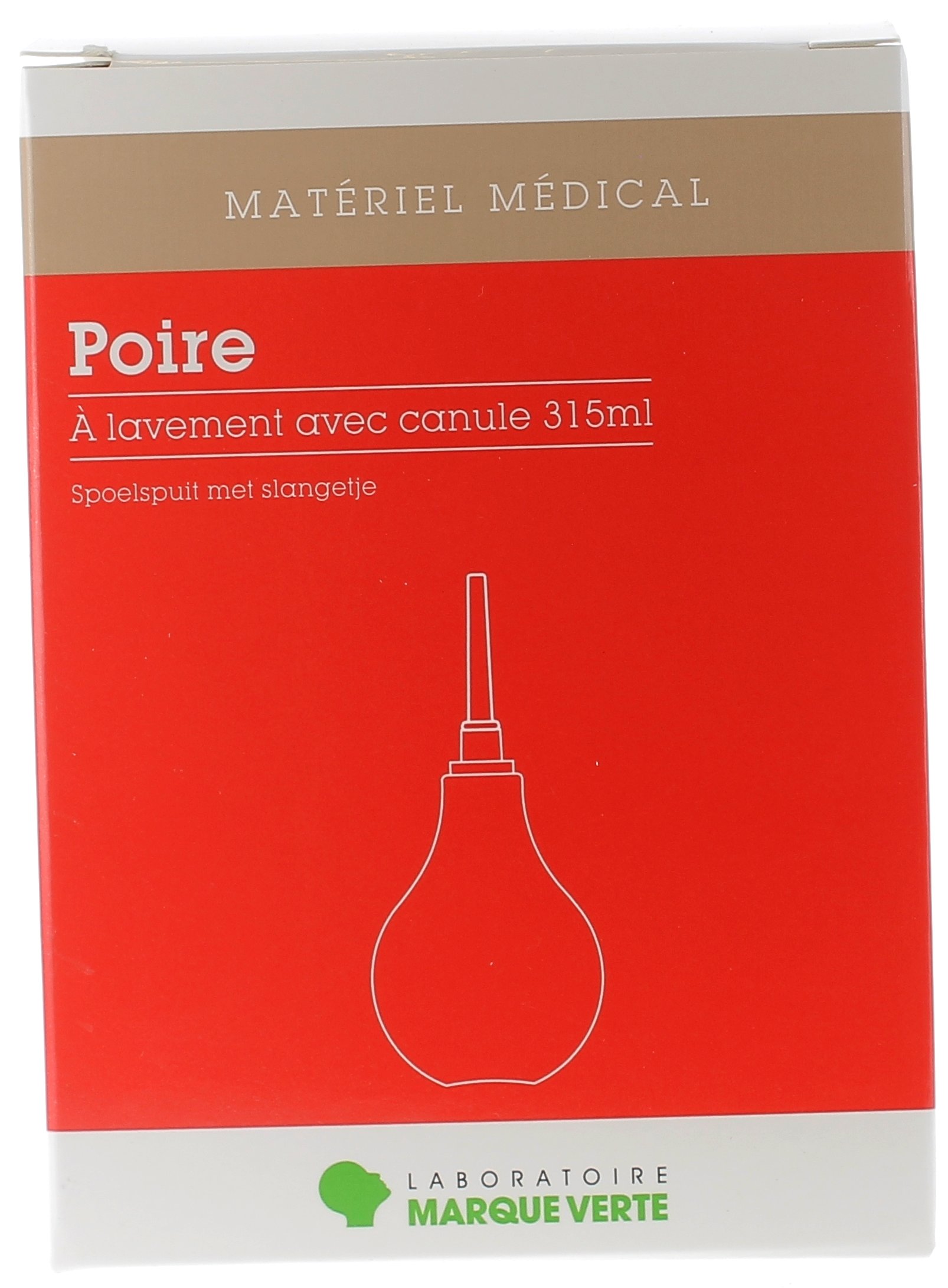 Poire à lavement avec canule Marque Verte - Poire de 315 ml