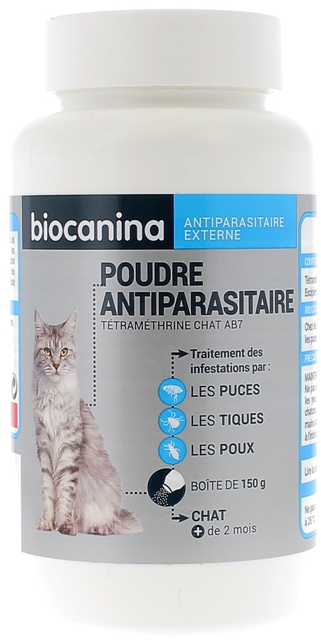 Poudre antiparasitaire chat Biocanina - pot de 150g