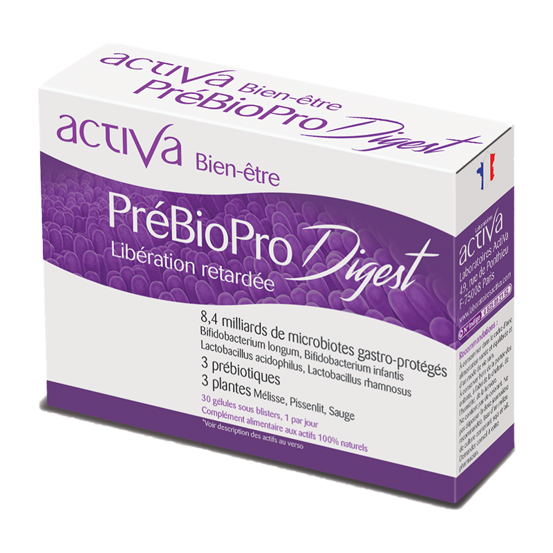 PrébioPro digest bien-être Activa - boîte de 30 gélules