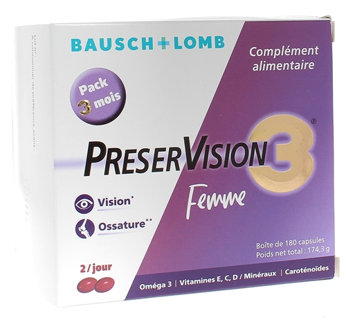 PreserVision 3 femme Bausch & Lomb - boite de 180 capsules