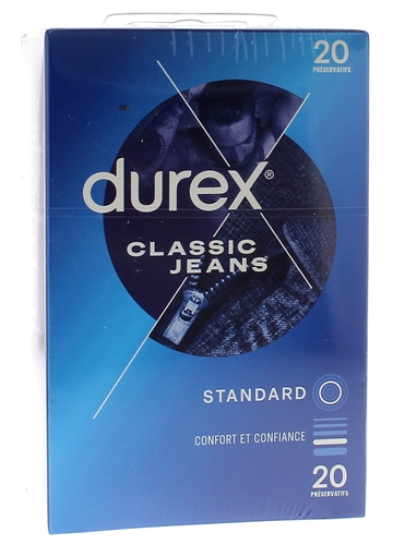Préservatifs Classic Jeans Durex - boîte de 20 préservatifs
