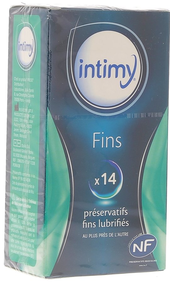 Préservatifs fin lubrifiés Intimy - Boite de 14 préservatifs