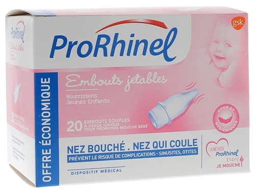 embouts jetables souples pour mouche bébé PRORHINEL : la boite de