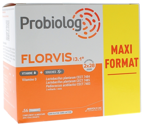 Probiolog Florvis i3.1 Mayoly Spindler - boite de 56 sticks de poudre orodispersible