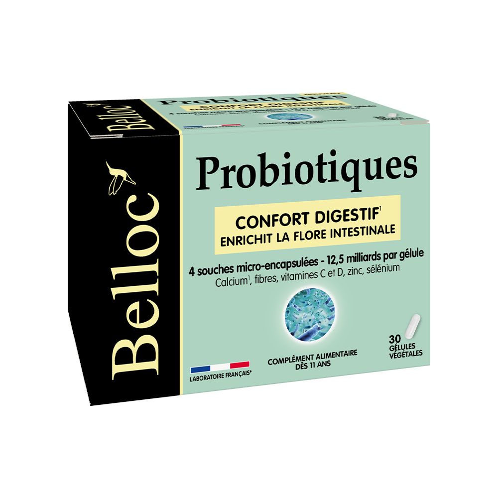 Probiotiques Confort digestif Belloc - boîte de 30 gélules végétales