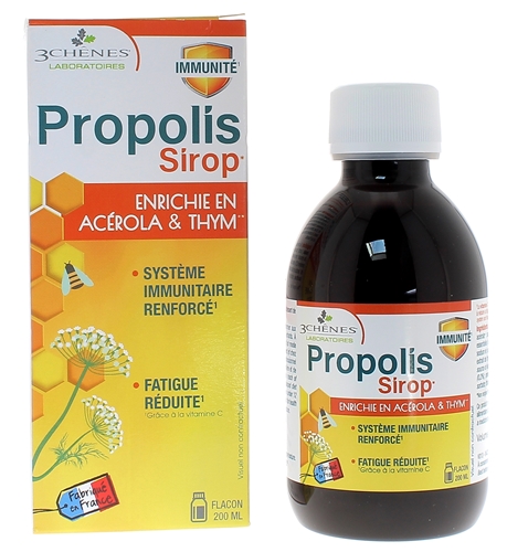 Propolis Sirop Bien-Être & Protection Respiratoire Les 3 Chênes - flacon de 200 ml