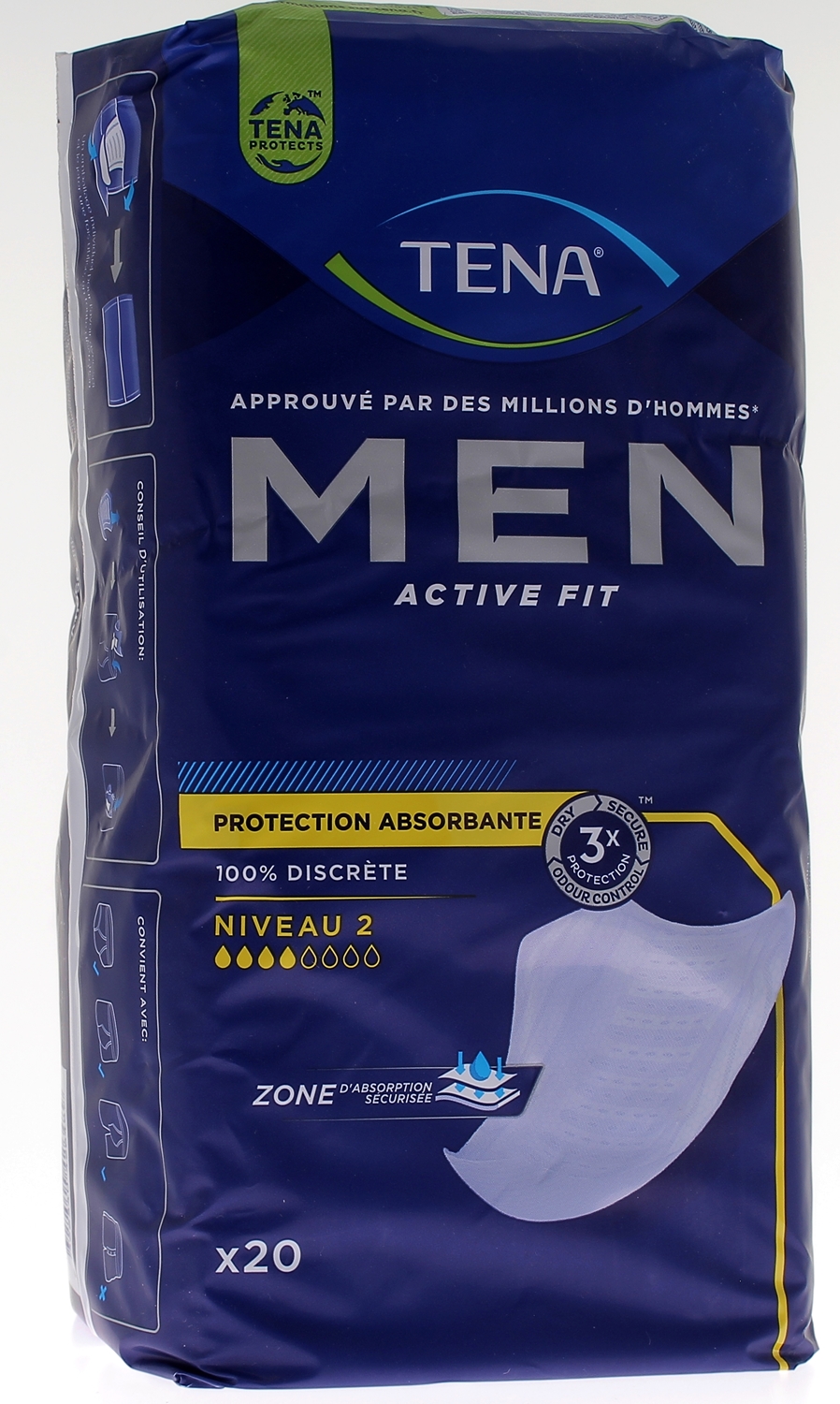 TENA Men Active Fit avec protection absorbante de niveau 3