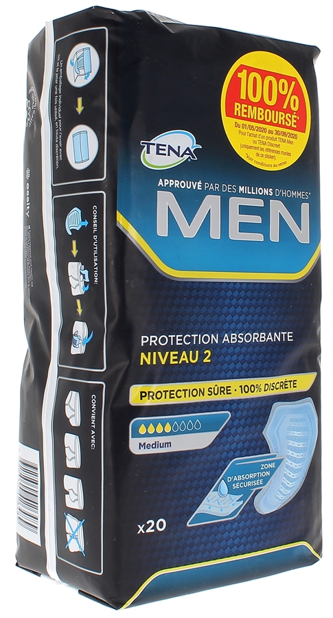 Protection absorbante pour hommes niveau 2 Tena - 20 serviettes