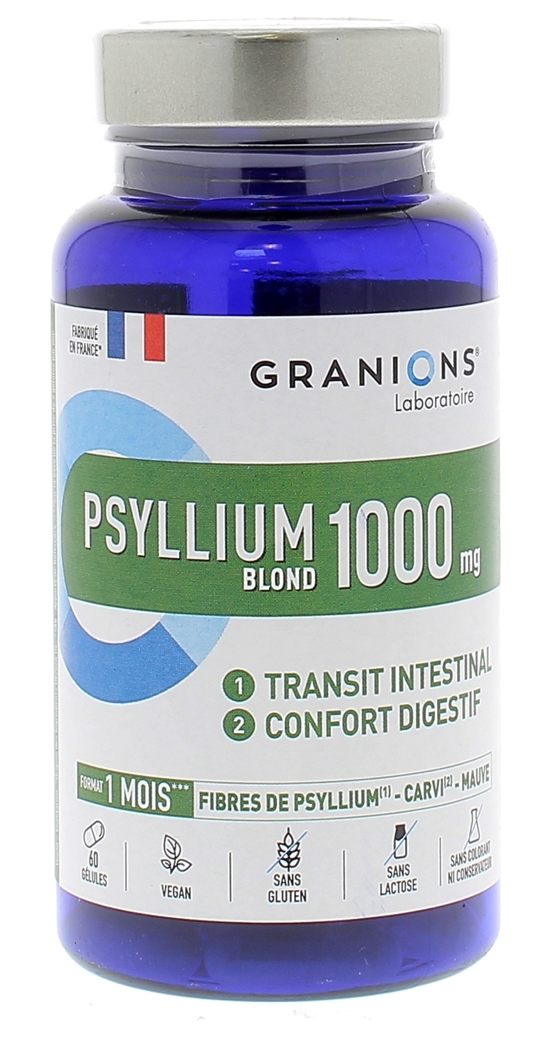 Psyllium blond 1000mg Granions complément alimentaire transit