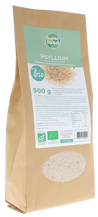 Psyllium tégument de graines Exopharm - sachet de 500 g