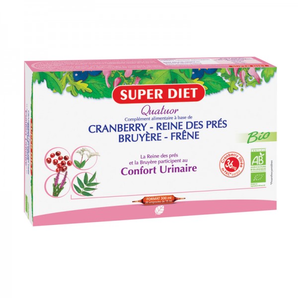 Quatuor Confort urinaire Bio Super Diet - 20 ampoules