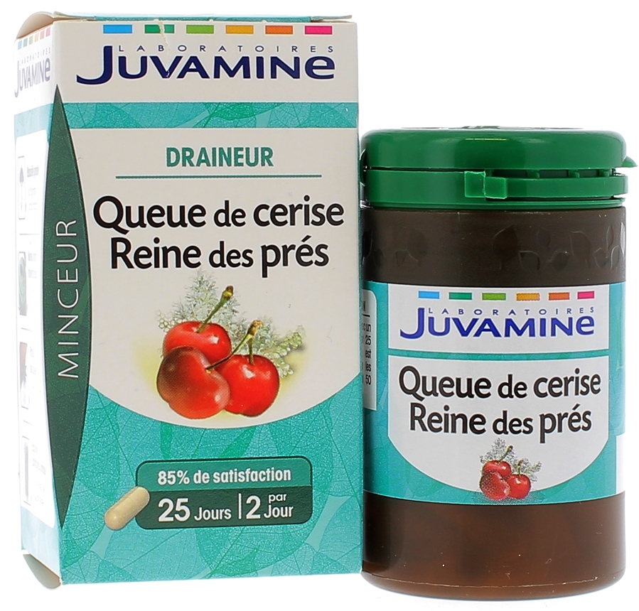 Queue de Cerise Reine des prés Draineur Juvamine - boîte de 50 gélules