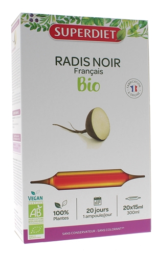 Radis noir Bio Super Diet - 20 ampoules de 15 ml