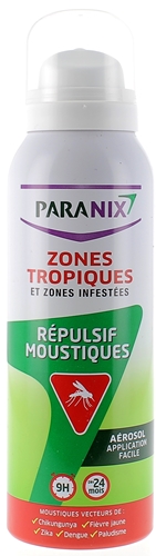 Répulsif moustiques zones tropiques et zones infestées Paranix - spray de 125 ml
