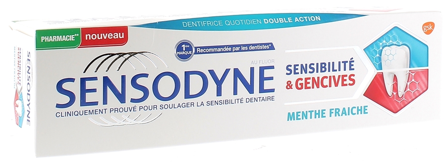 SENSODYNE Dentifrice Sensibilité & Gencives menthe fraiche - tube 75 ml