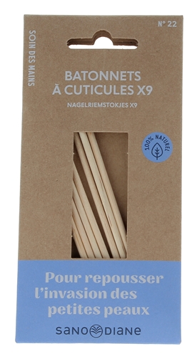 Bâtonnets à cuticules bois exotique Sanodiane - 9 bâtonnets