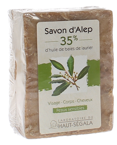 Savon d'Alep 35% baies de laurier Haut-Ségala - pain de 200g