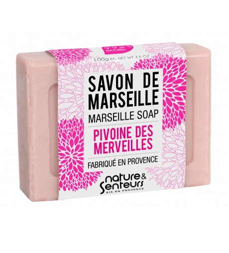 Savon de Marseille pivoine des merveilles Nature & Senteurs - pain de 100 g