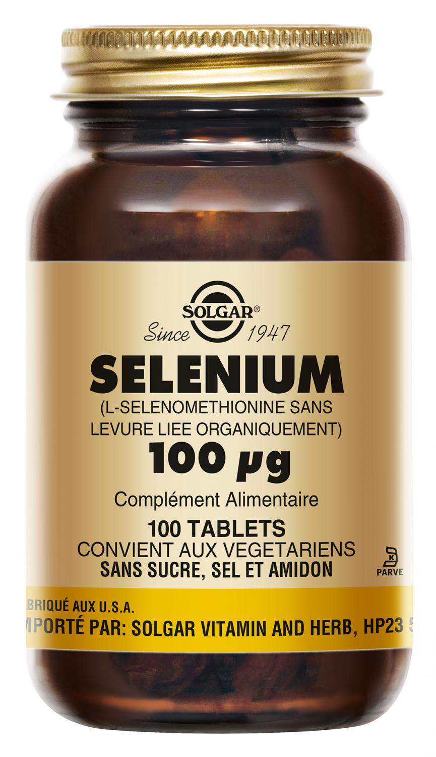 Selenium 100 µg Solgar, boîte de 100 comprimés