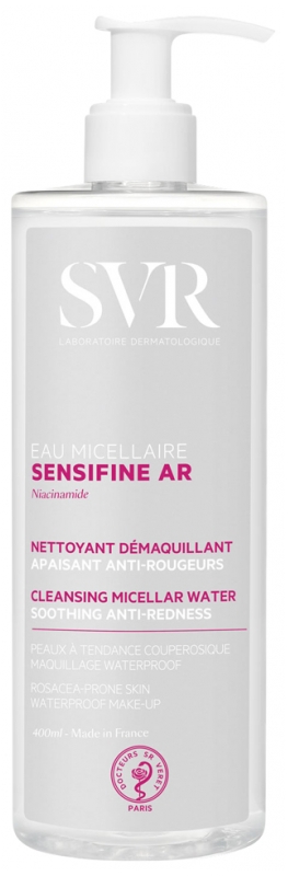 Sensifine AR eau micellaire peaux sensibles à rougeurs SVR - flacon de 400 ml