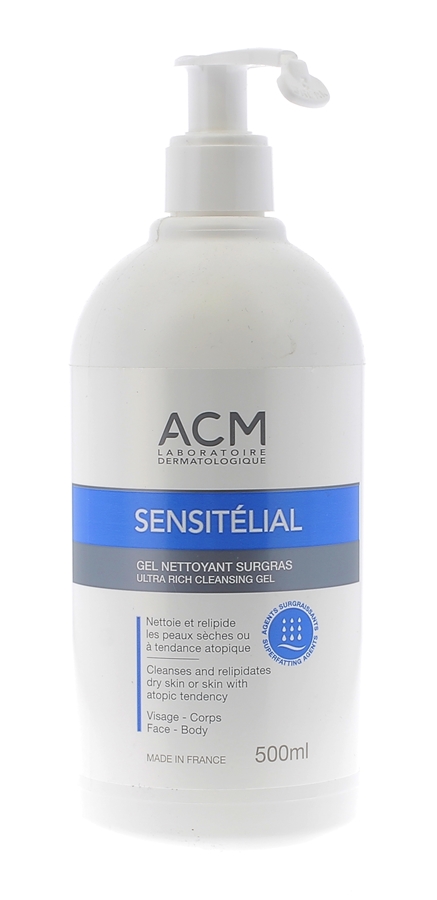 Sensitélial gel nettoyant surgras ACM - flacon à pompe 500ml