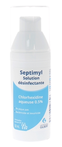 Septimyl solution désinfectante chlorhexidine aqueuse 0,5% Gilbert - spray de 50 ml