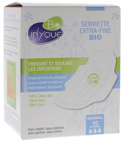 Serviette extra-fine normale Bio Unyque  - Boite de 10 serviettes