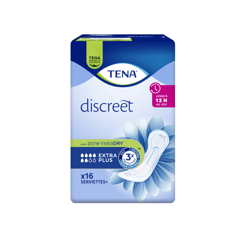 Serviettes hygiéniques Discreet extra plus Tena - 16 serviettes