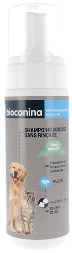 Shampoing mousse sans rinçage Biocanina - flacon de 150 ml