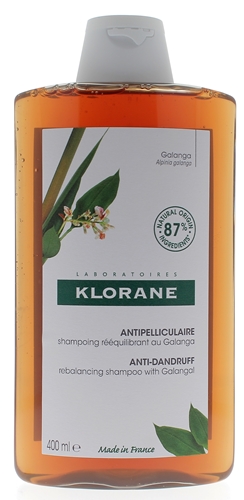 Shampoing rééquilibrant antipelliculaire au Galanga Klorane - flacon de 400 ml